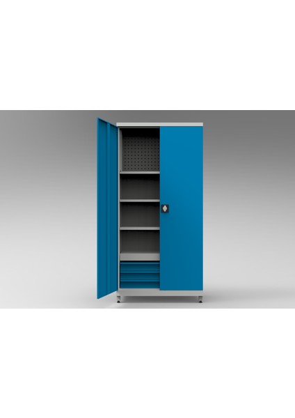 3 Çekmeceli-3 Raflı Panolu Malzeme Dolabı modelleri