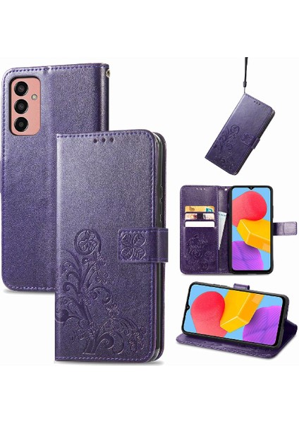 Samsung Galaxy M13 4g Flip Kapak Için Kılıf Zarif Iş Dört Yaprak (Yurt Dışından)
