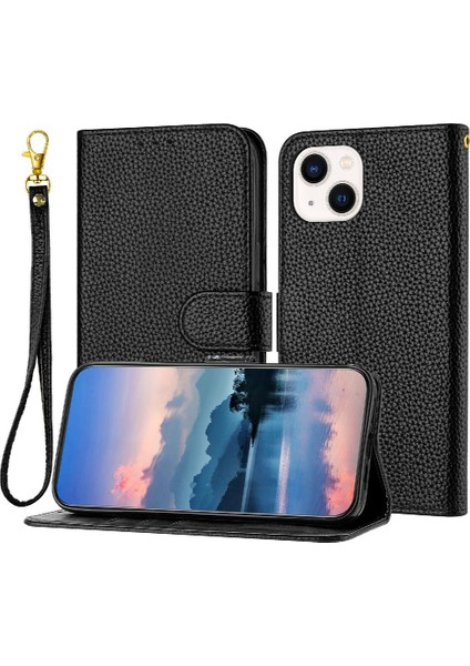 Iphone 14 Için Telefon Kılıfı Artı Kart Yuvaları Tutucu Litch Desen Flip Folio (Yurt Dışından)