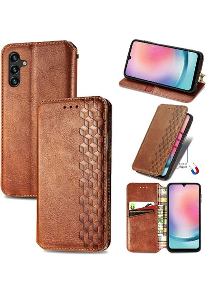 Samsung Galaxy A24 4g Için Kılıf Moda Tasarım Cüzdan Fonksiyonu Kapak Çevirin (Yurt Dışından)