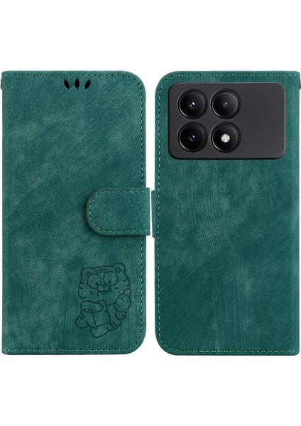 Xiaomi Poco X6 Pro 5g Için Kılıf Cüzdan Kılıf Kart Cep Kabartmalı Sevimli Kaplan (Yurt Dışından)