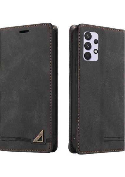 Samsung Galaxy A32 4g Premium Deri Premium Deri Kickstand Için Kılıf (Yurt Dışından)