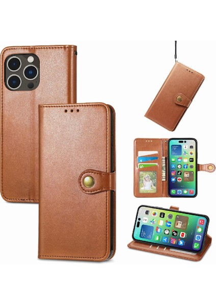 IPhone 14 Için Kılıf Pro Zarif Iş Moda Tasarım Cüzdan Fonksiyonu (Yurt Dışından)