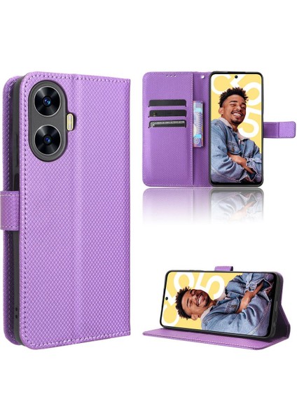 Realme C55 4g Kickstand Manyetik Cüzdan Kart Tutucu Kapak Için Kılıf (Yurt Dışından)