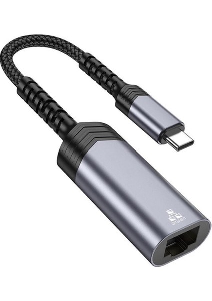 15CM Type C Kablolu 1000 Mbps Type-C To RJ45 Dönüştürücü, Telefon, Tablet, Pc Ethernet Lan Port Adaptör
