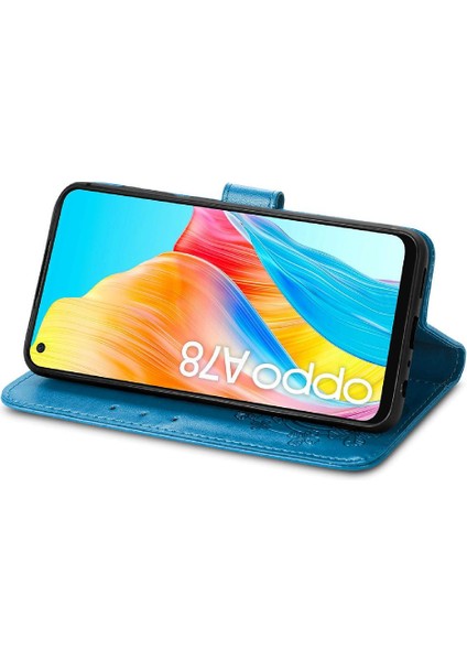 Oppo Için Kılıf A78 4g Kısa Kayış Zarif Iş Dört Yapraklı Yonca Flip (Yurt Dışından) modelleri