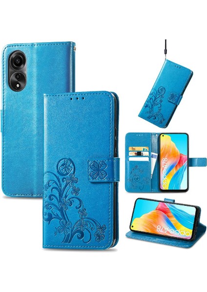 Oppo Için Kılıf A78 4g Kısa Kayış Zarif Iş Dört Yapraklı Yonca Flip (Yurt Dışından) indirimleri