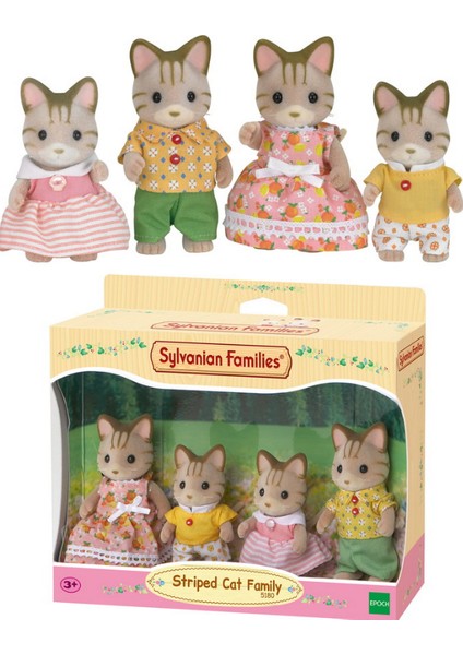 Sylvanian Families Çizgili Kedi Ailesi - Striped Cat Family