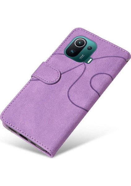 Xiaomi 11 Pro Kickstand Koruyucu Kılıf Kart ile Iki Renkli Dikiş (Yurt Dışından)