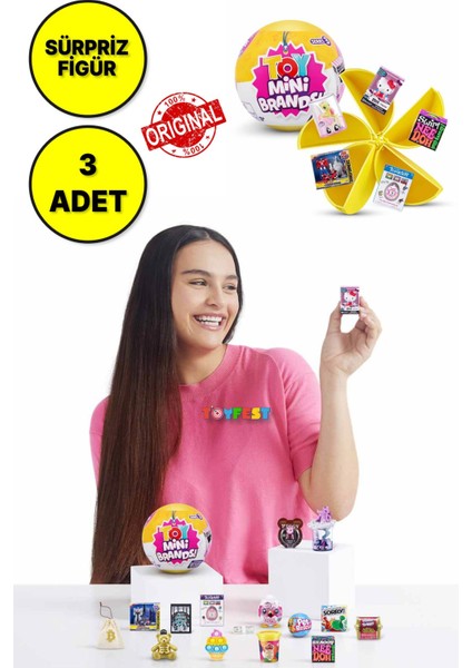 3 Adet Toy Mini Brands Sürpriz Paket - Popüler Markaların Minyatür Sürpriz Mini Figür ve Eşyaları