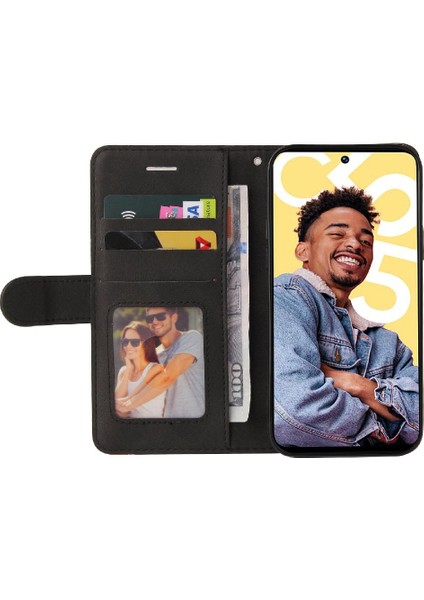 Realme C55 4g Iki Renkli Dikiş Kickstand Koruyucu Pu Deri (Yurt Dışından)