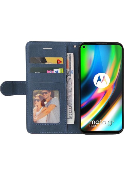 Motorola Moto G9 Artı Iki Renkli Dikiş Pu Deri Flip Folio Için Kılıf (Yurt Dışından) modelleri