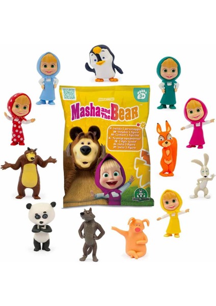 Masha And The Bear Masha ile Koca Ayı Çizgi Film Karakterlerinden Sürpriz Paket Figür - 1 Adet