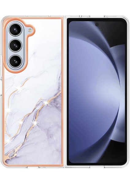 Samsung Galaxy Z Için Kılıf Fold 5 Yumuşak Tampon Mermer Desen Ince Tpu (Yurt Dışından)