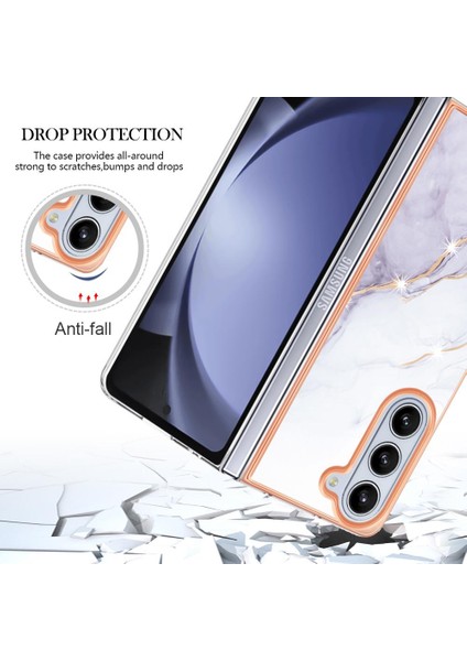 Samsung Galaxy Z Için Kılıf Fold 5 Yumuşak Tampon Mermer Desen Ince Tpu (Yurt Dışından)