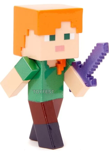 Jada Minecraft Metal Döküm Die - Cast Figür Karakterler - Alex - 6.5 cm