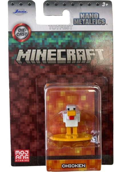 Jada Nano Metalfics Minecraft Metal Döküm Die - Cast Mini Figür - Chicken - 4 cm