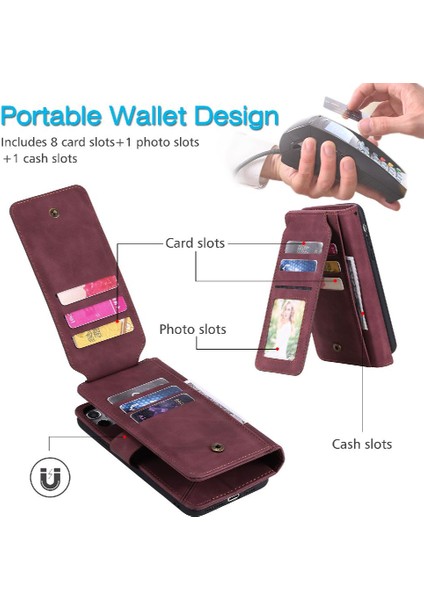 Samsung Galaxy S23 Artı Pu Deri Kart Tutucu Kickstand Cüzdan (Yurt Dışından) indirimleri