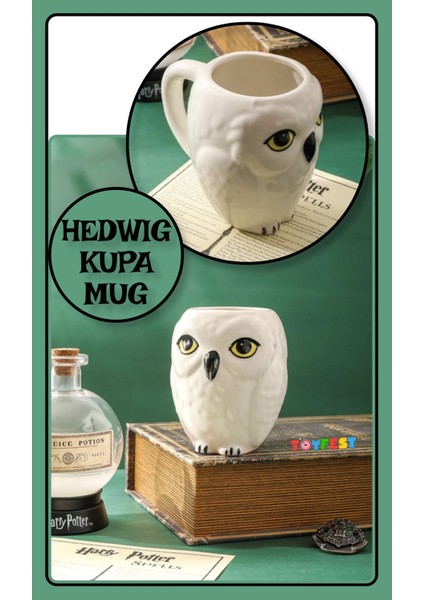 Harry Potter Hedwig Baykuş Figürlü 3 Boyutlu Porselen Kupa Mug Bardak Kahve Fincanı - 300 ml