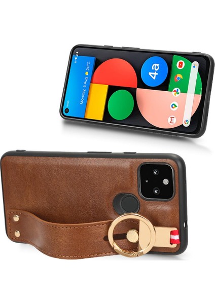 Google Pixel 5 Bilek Kayışı Uyumluluk Rahatlığı Premium Pu Için Kılıf (Yurt Dışından)