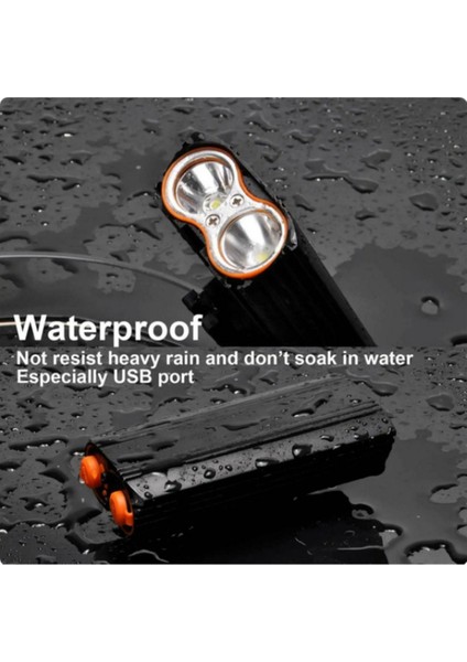 USB Li Şarj Göstergeli Suya Dayanıklı Uzun Menzilli 1600 Lümen Bisiklet LED Lambası Feneri