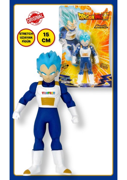 Monster Flex Dragon Ball Stretch Yumuşak Uzayan Elastik Figür 15 cm - Saiyan Blue Vegeta