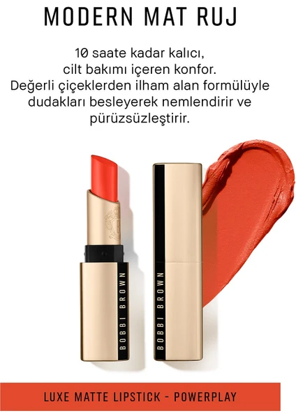 Bobbi Brown 10 Saat Kalıcı Kremsi Luxe Mat Ruj - Power Play 716170308876