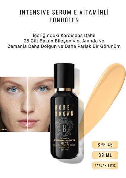 Intensive Serum E Vitaminli Fondöten SPF 40 Parlak Bitiş 30 ml - Sand 716170229140