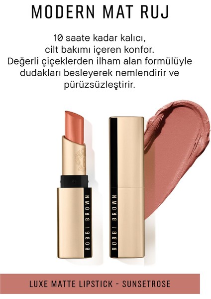 Bobbi Brown 10 Saat Kalıcı Kremsi Luxe Mat Ruj - Sunset Rose 716170310855