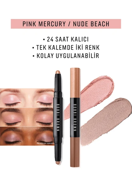 Bobbi Brown Çift Taraflı Long-Wear Cream Shadow Stick Kalem Far - Platinum Pink / Antique Rose