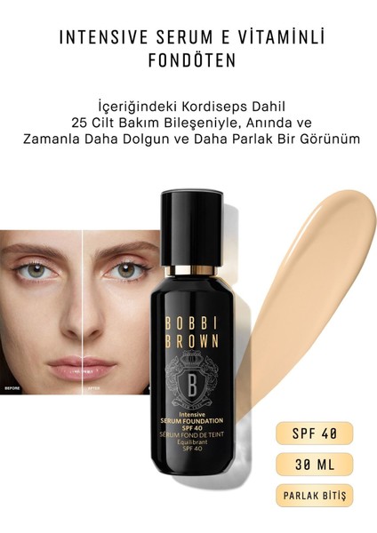 Intensive Serum E Vitaminli Fondöten SPF 40 Parlak Bitiş 30 ml - Beige (N-042) 716170229157