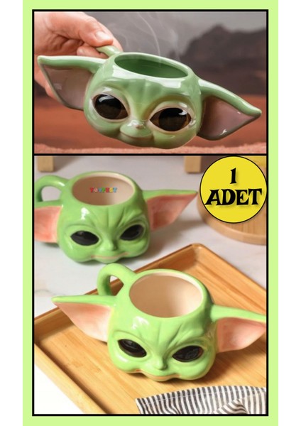 Star Wars Mandalorian The Child Grogu Baby Yoda Figürlü 3 Boyutlu Porselen Kupa Mug Kahve Bardak