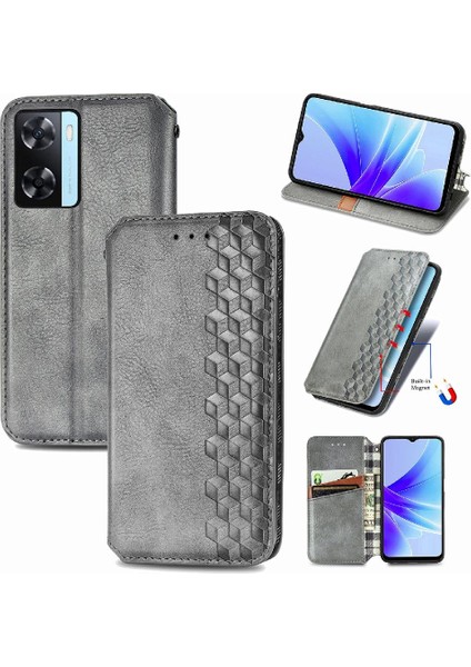Oppo A57S Için Kılıf Deri Kılıf Kapak Çevirin Cüzdan Fonksiyonu Zarif (Yurt Dışından)