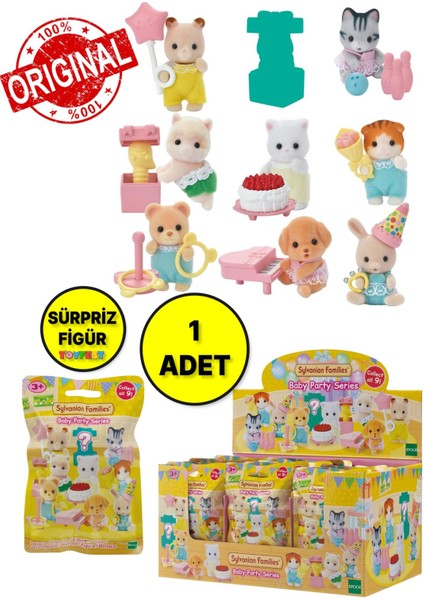 1 Adet Sylvanian Families Aksesuarlı Baby Party Sürpriz Mini Figür - 1 Adet - 5 cm