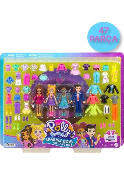 Polly Pocket ve Arkadaşları Mega Kombin Eğlencesi Oyun Seti - 4 Figür + ( 47 Parça ) - HKW10