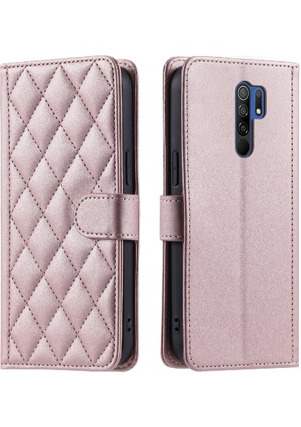 Telefon Kılıfı Için Xiaomi Redmi 9 Manyetik Kapak Folio Cüzdan El Kayışı Kart (Yurt Dışından)