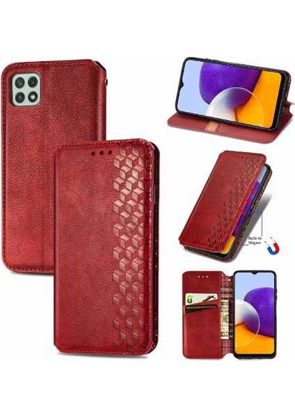 Samsung Galaxy A22 5g Cüzdan Fonksiyonu Için Kılıf Moda Tasarım Deri (Yurt Dışından)