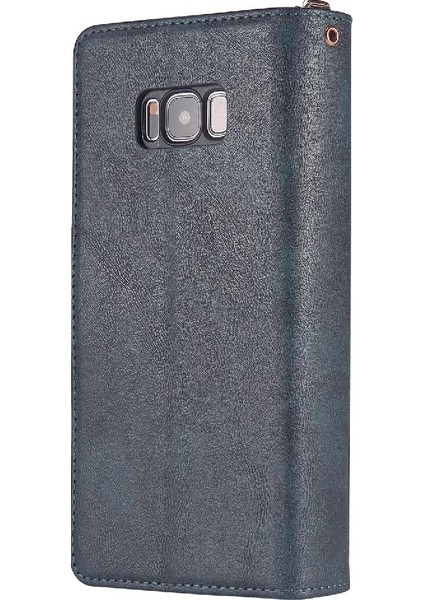 Samsung Galaxy S8 Artı Flip Kapak Için Kılıf ile El Kayışı Fermuarlı Cebi 9 (Yurt Dışından)