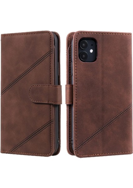 IPhone 11 Için Kılıf Pu Deri Cüzdan Flip Folio Bileklik Manyetik Kart (Yurt Dışından)