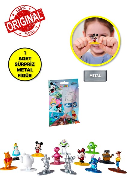Disney 100. Yıldönümü Nano Sürpriz Figür Metal - 4 cm