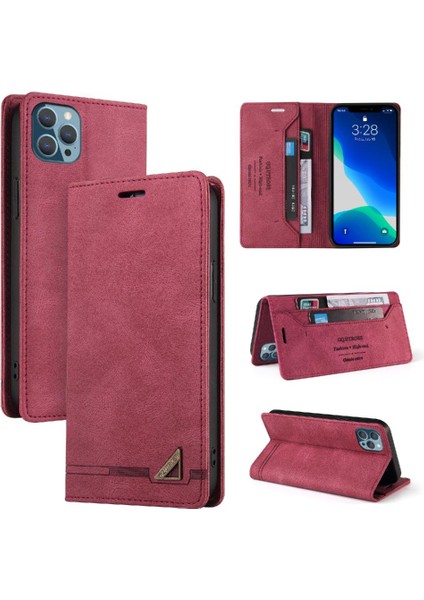 IPhone 14 Için Kılıf Pro Iki Kart Yuvaları Kickstand Premium Deri Premium (Yurt Dışından)