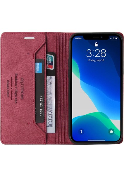 IPhone 14 Için Kılıf Pro Iki Kart Yuvaları Kickstand Premium Deri Premium (Yurt Dışından)