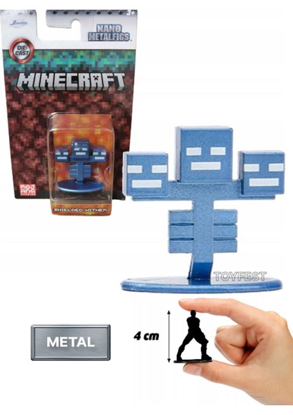 Jada Nano Metalfics Minecraft Metal Döküm Die - Cast Mini Figür - Shielded Wither - 4 cm