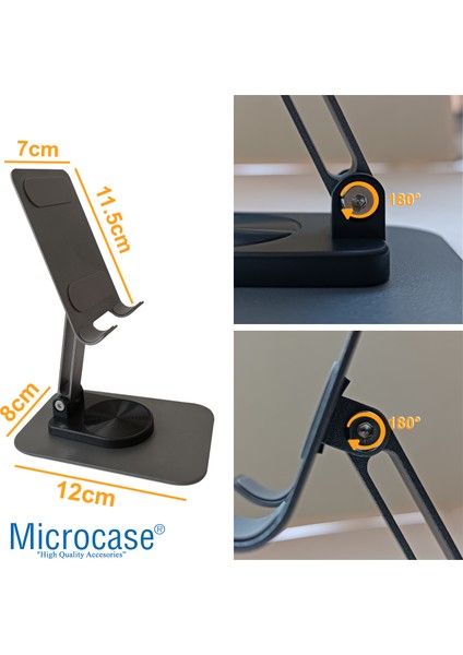 Zr520 360 Dönerli Katlanabilir Masaüstü Metal Telefon Tutucu Stand