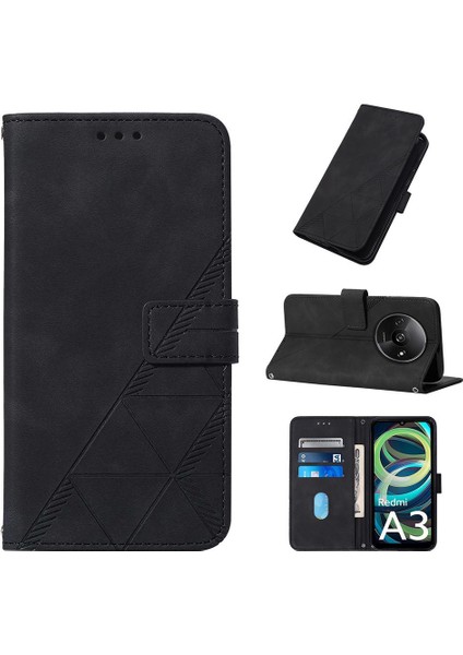 Xiaomi Redmi A3 Flip Folio Kitap Koruyucu Kredi Kartı Tutucu Pu (Yurt Dışından)