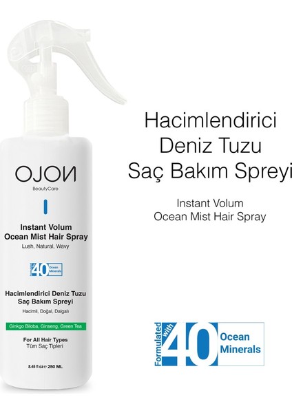 Doğal Mineralli Anında Hacim ve Canlılık Veren Okyanus Tuzu Saç Spreyi 250 Ml/ Besler, Hacimlendirir modelleri