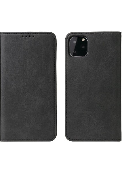 Iphone 11 Için Kılıf Deri Folio Flip Case Manyetik Karbon Fiber Kart ile (Yurt Dışından)