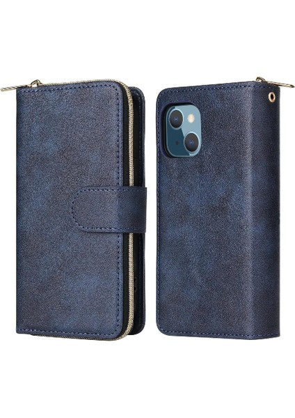 Iphone 13 Mini Flip Kapak Için Kılıf ile El Kayışı Cüzdan Kılıf 9 Kart (Yurt Dışından)