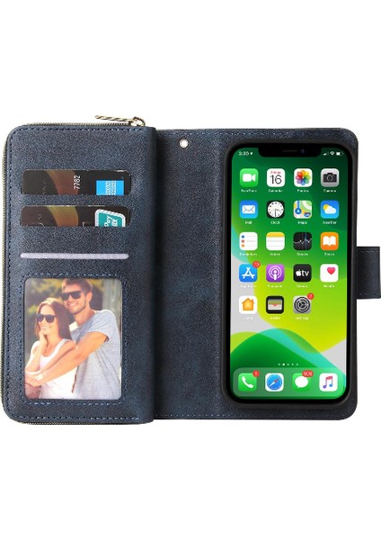 Iphone 13 Mini Flip Kapak Için Kılıf ile El Kayışı Cüzdan Kılıf 9 Kart (Yurt Dışından)
