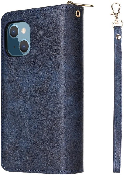 Iphone 13 Mini Flip Kapak Için Kılıf ile El Kayışı Cüzdan Kılıf 9 Kart (Yurt Dışından)